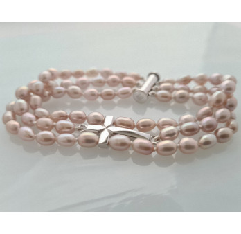 Cross bracelet - pink