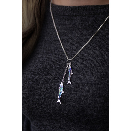 Cisco Fish Necklace in 925 Silver with Abalone Shell Inlay