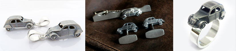 Handmade 925 Silver 2CV Jewellery – Rings, Pendants, Cufflinks & More